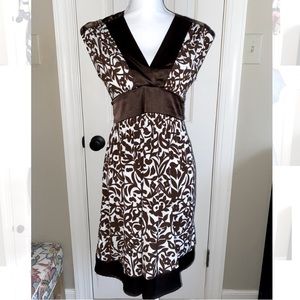 Ruby Rox S brown and white spring dress